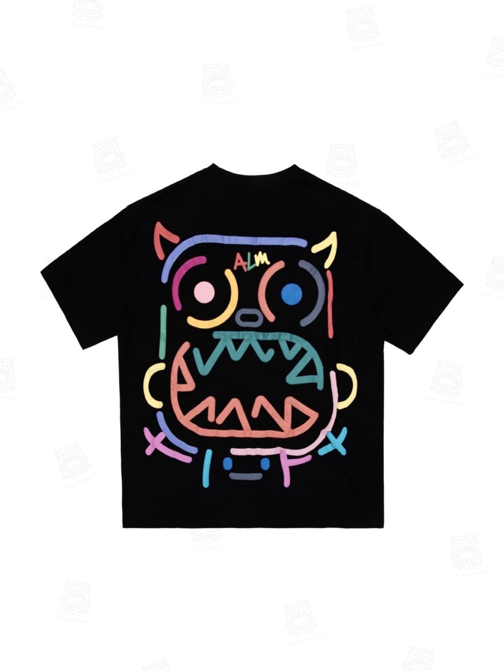 CALMMIND Multicolour Crayon Monster Tee Black