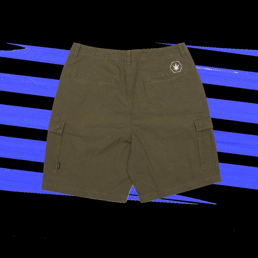Stoned & Co Blessed25 Cargo Shorts Olive