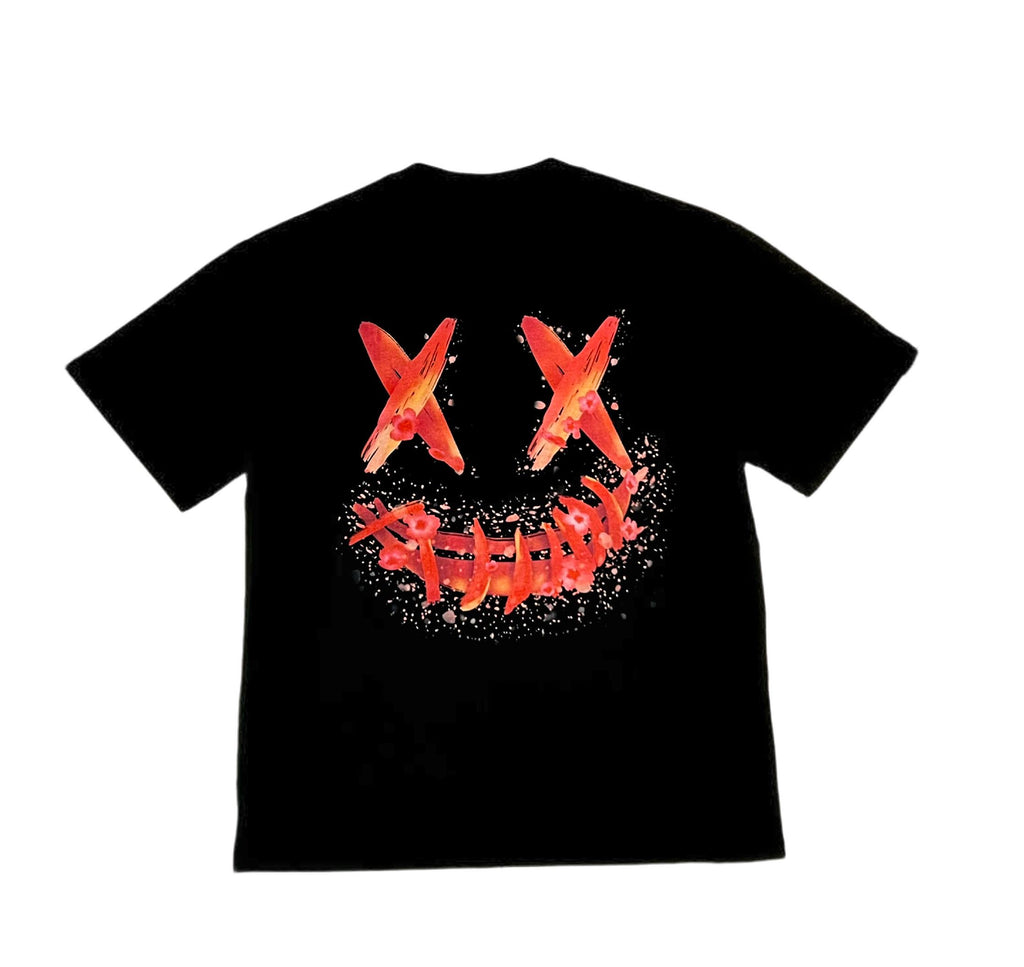 PARODY SMILEY FACE DESIGN 021 BLACK T SHIRT