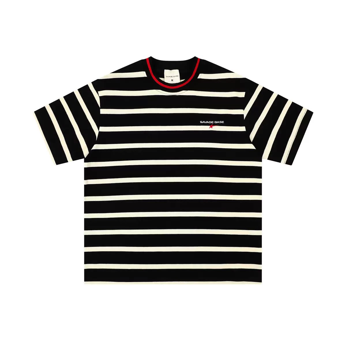 SAVAGE BASE T SHIRT CREAM BLACK