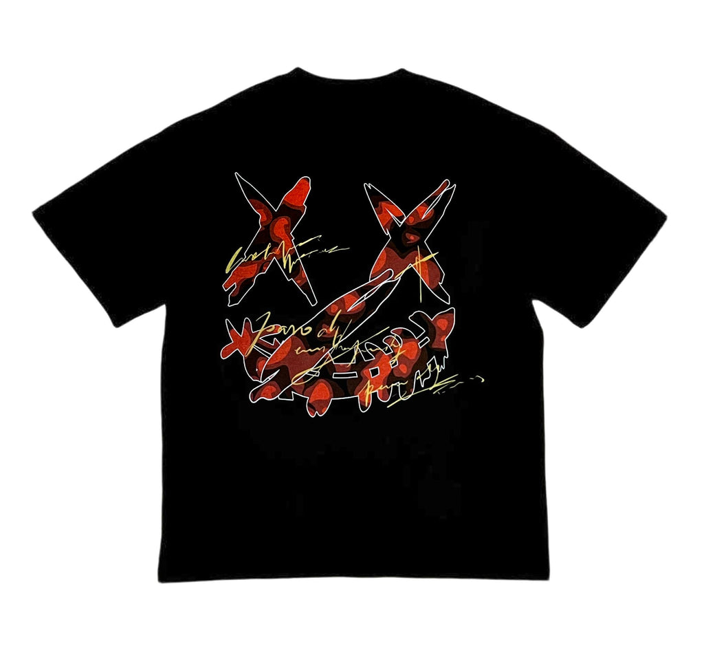 PARODY SMILEY FACE DESIGN 018 BLACK T SHIRT