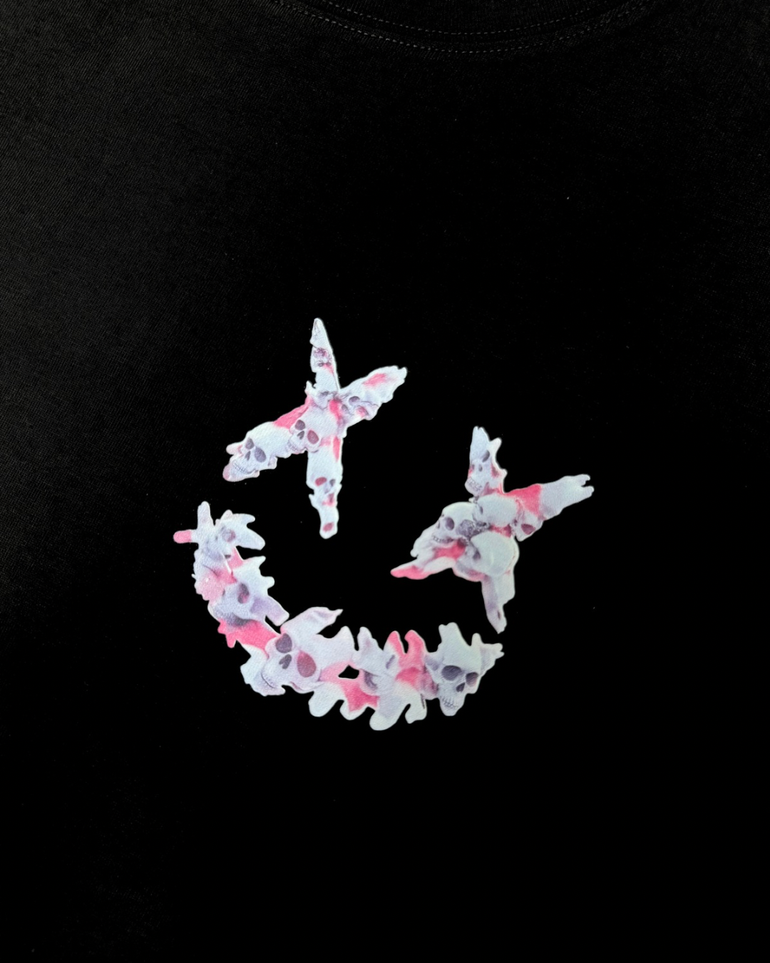 PARODY SMILEY FACE DESIGN 042 BLACK T SHIRT