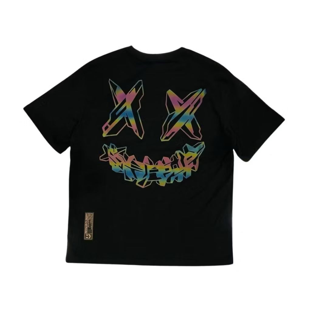 RICKYISCLOWN CYBORG REFLECTIVE BLACK TEE