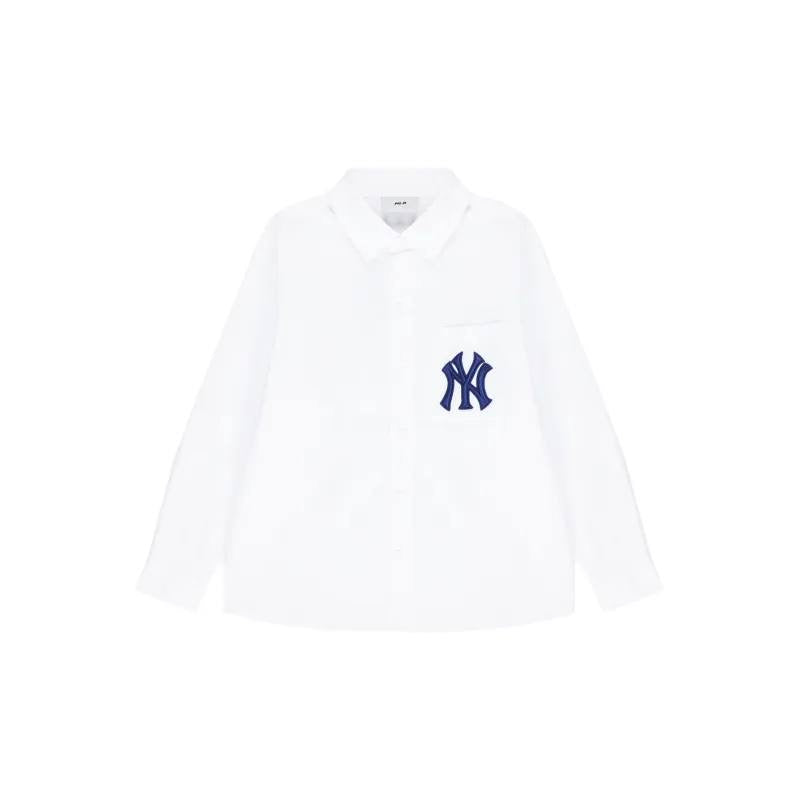MLB LONG SLEEVE POLO WHITE SHIRT