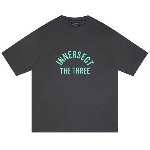 INNERSECT THE THREE GREEN LOGO GREY T SHIRT
