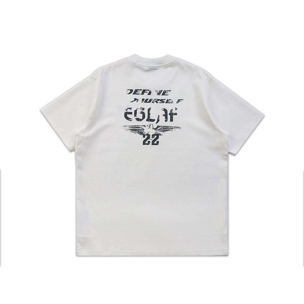 EGLAF R/W Distressed Texts Tee (White)