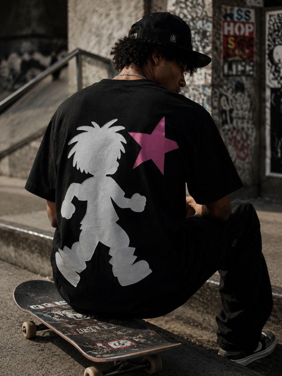 GOAT STAR MAN TEE PINK BLACK