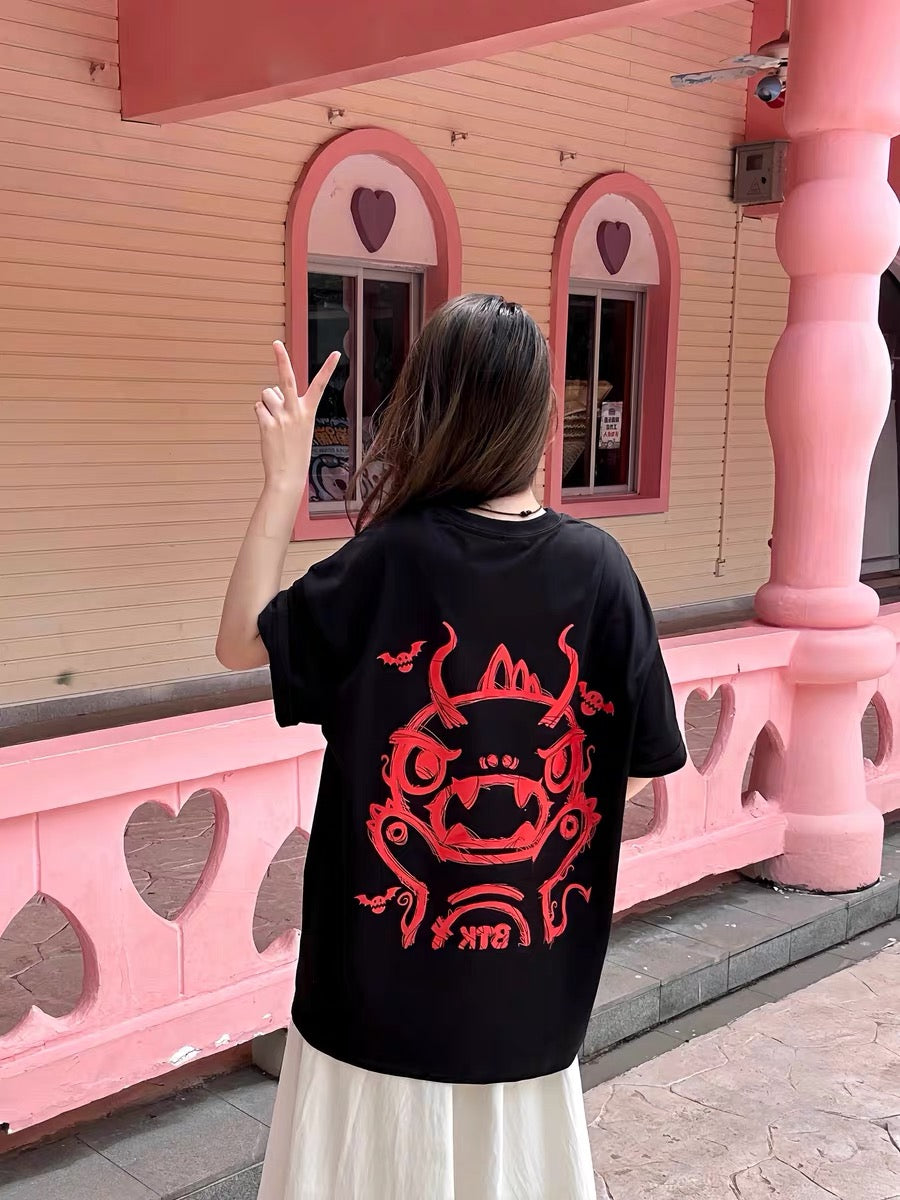 BTK RED LOGO TEE BLACK