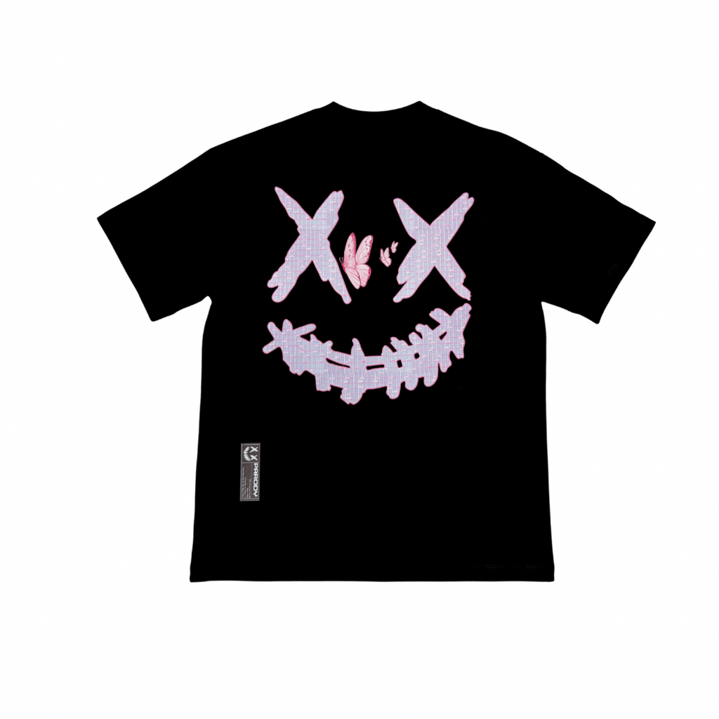 PARODY SMILEY FACE DESIGN 057 BLACK T SHIRT