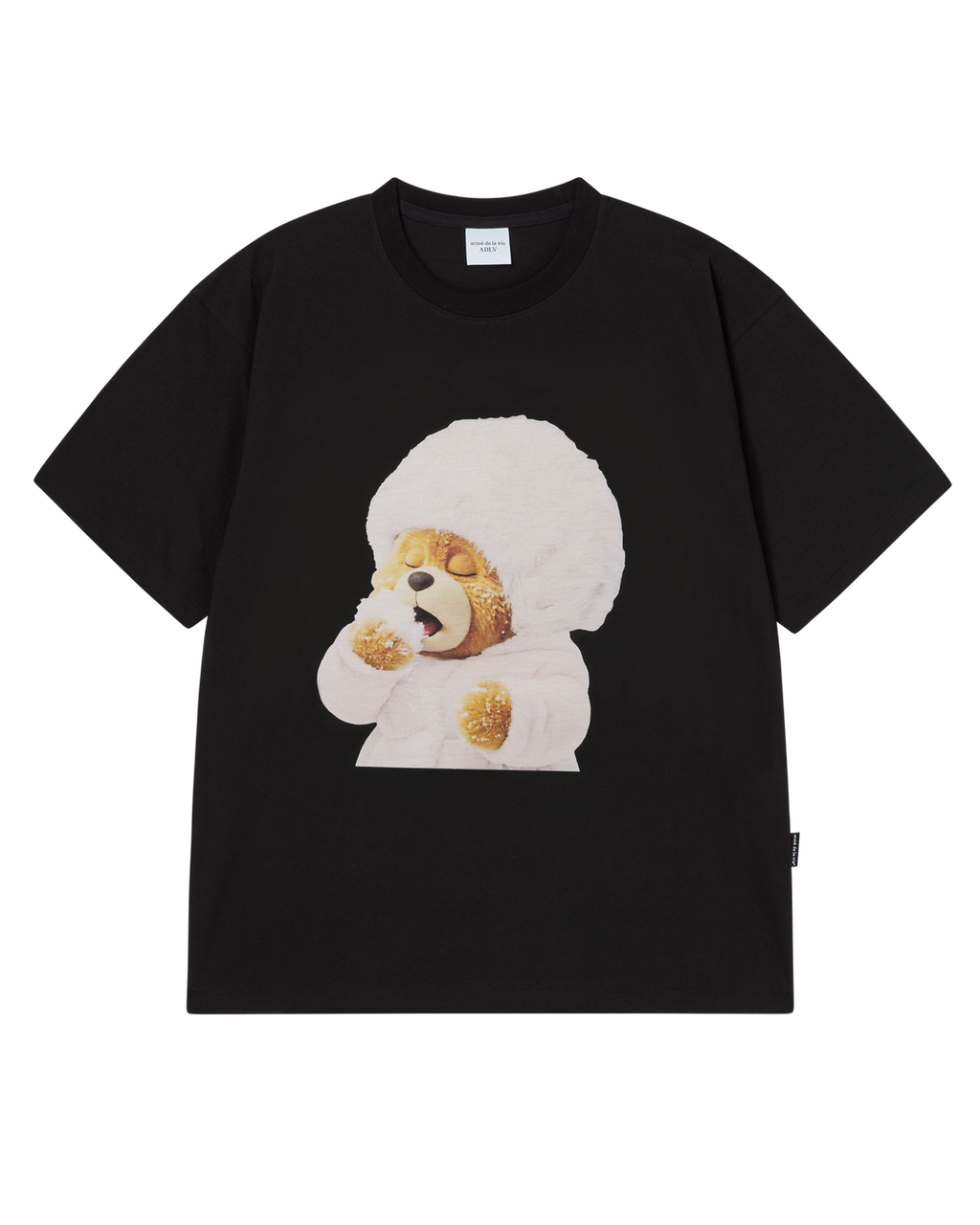 ADLV BEAR BABY SNOW FACE BLACK TEE