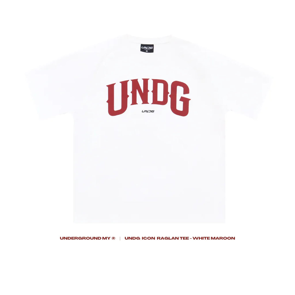 UNDG ICON RAGLAN TEE (WHITE/MAROON)