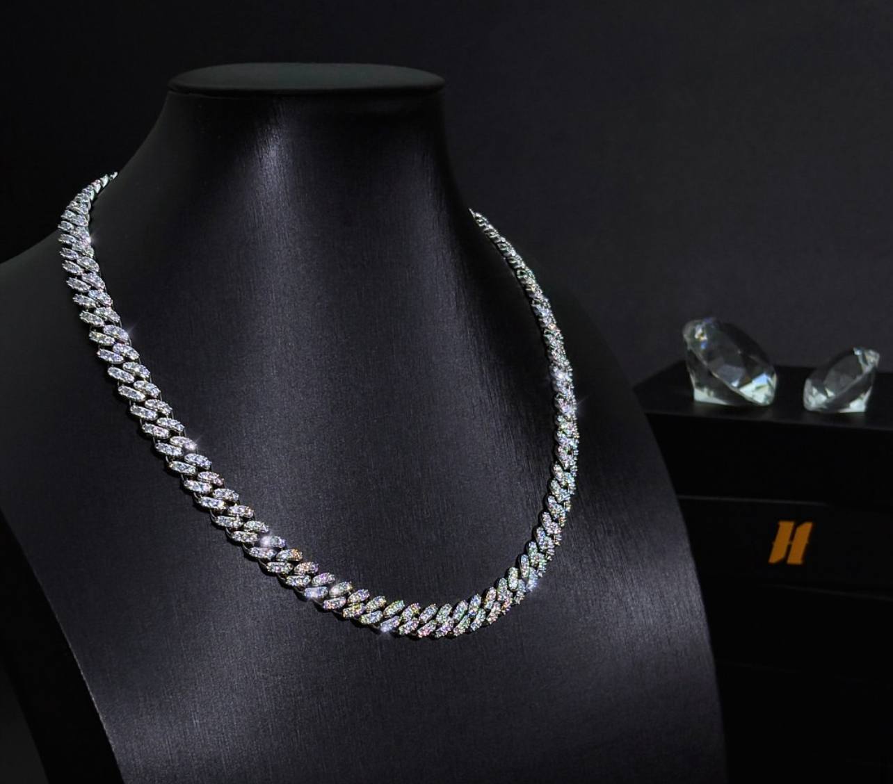 Iced-Out Prong Cuban Link Chain 8mm