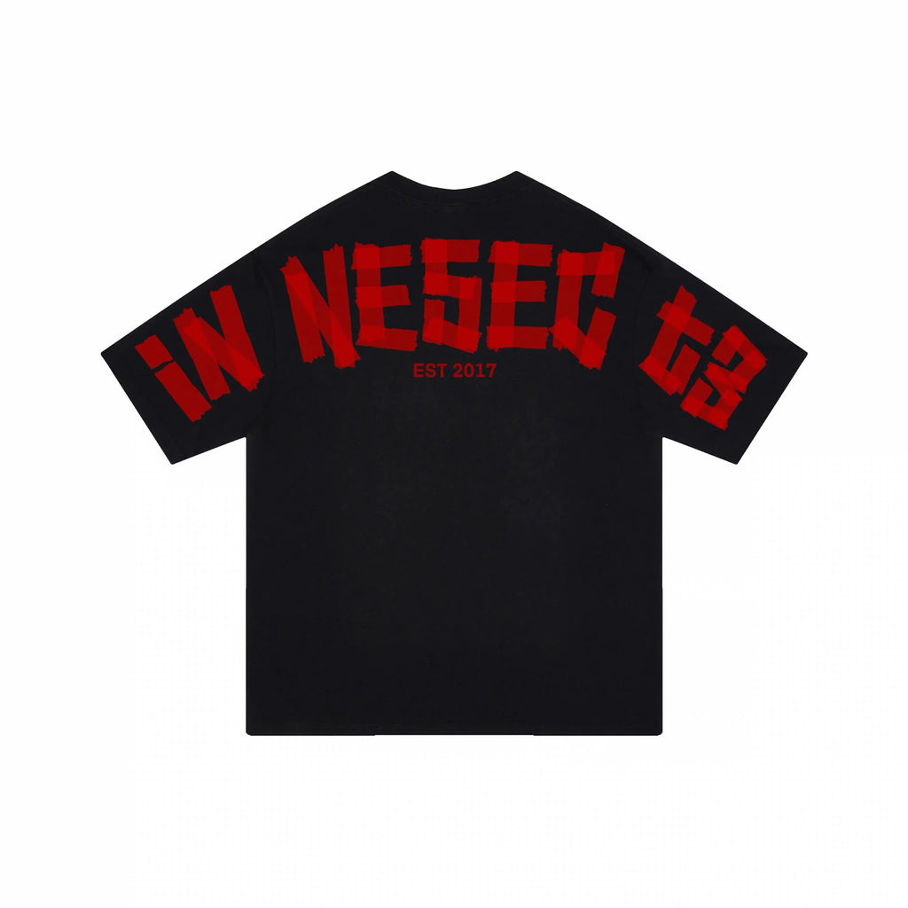 INNERSECT TAPED RED LOGO BLACK T SHIRT