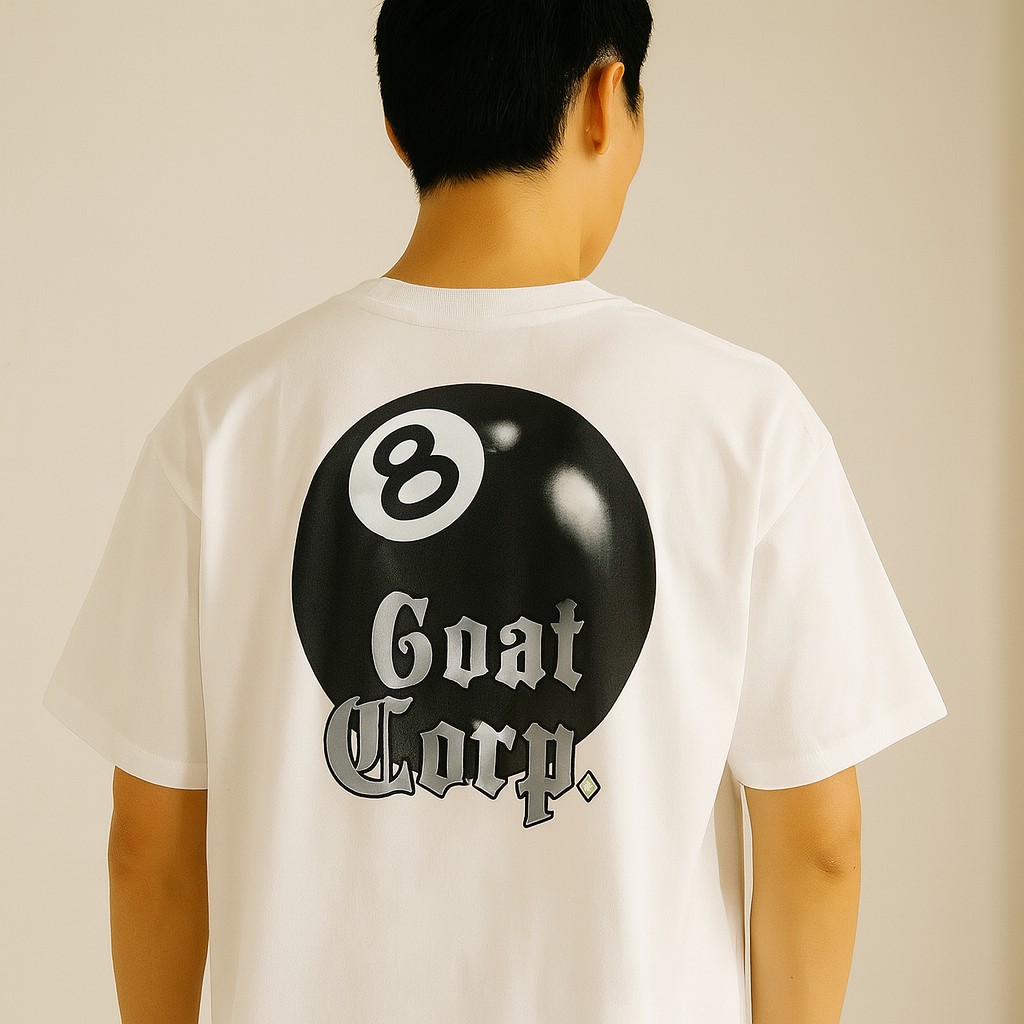 GOAT CORP 8 BALL T SHIRT WHITE