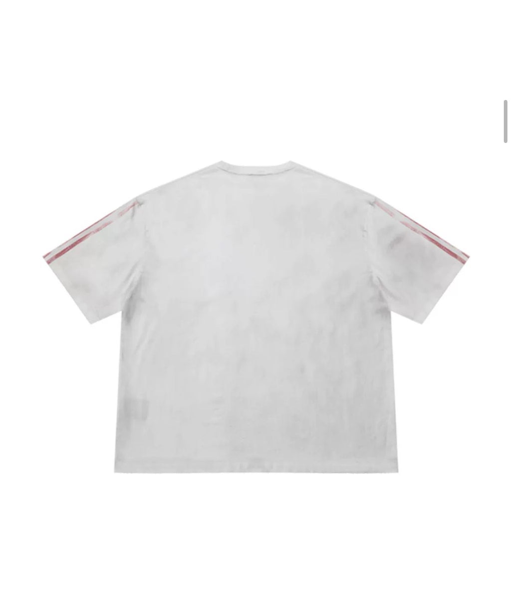MASONPRINCE FADED STRIPE WHITE TEE