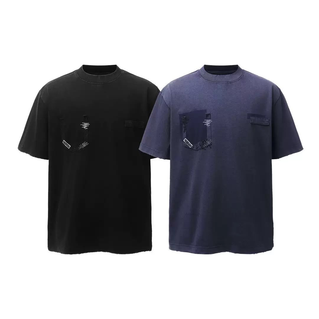 BANGOULUO FAKE POCKET TEE NAVY BLUE