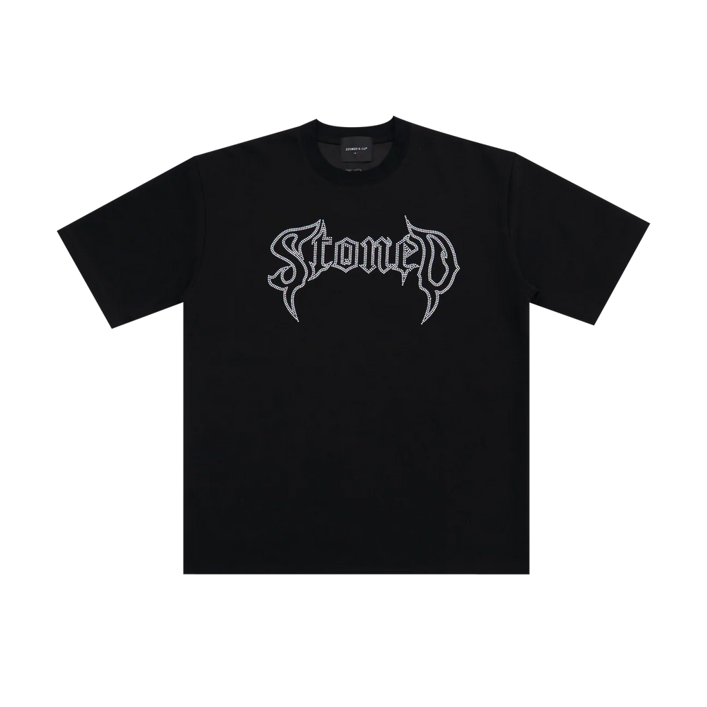 STONED&CO ATC : CONSPIRACY RHINESTONE TEE BLACK