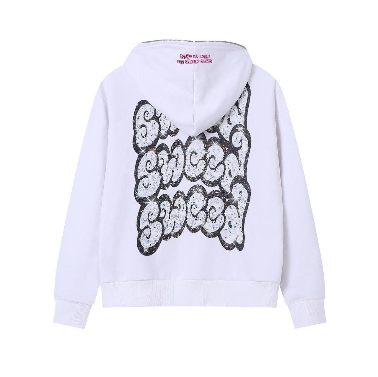 SWEED DIAMOND ZIP UP HOODIE WHITE