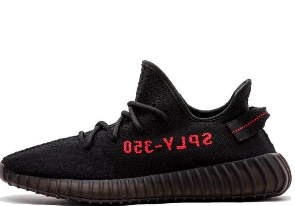Adidas Yeezy Boost 350 V2 “Bred” sneaker in a Core Black/Core Black/Red colorway