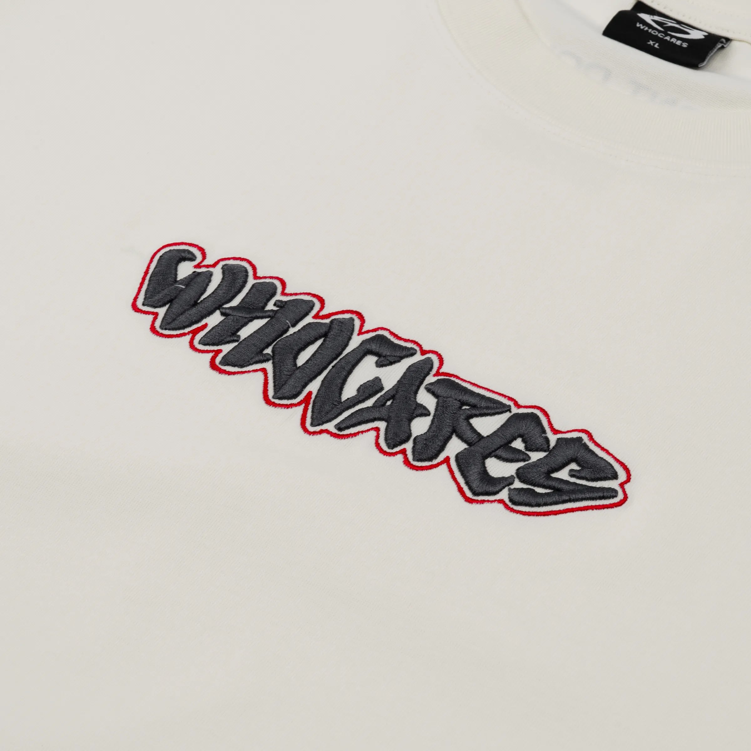 WHOCARES ALL IN EMBROIDERY TEE BEIGE