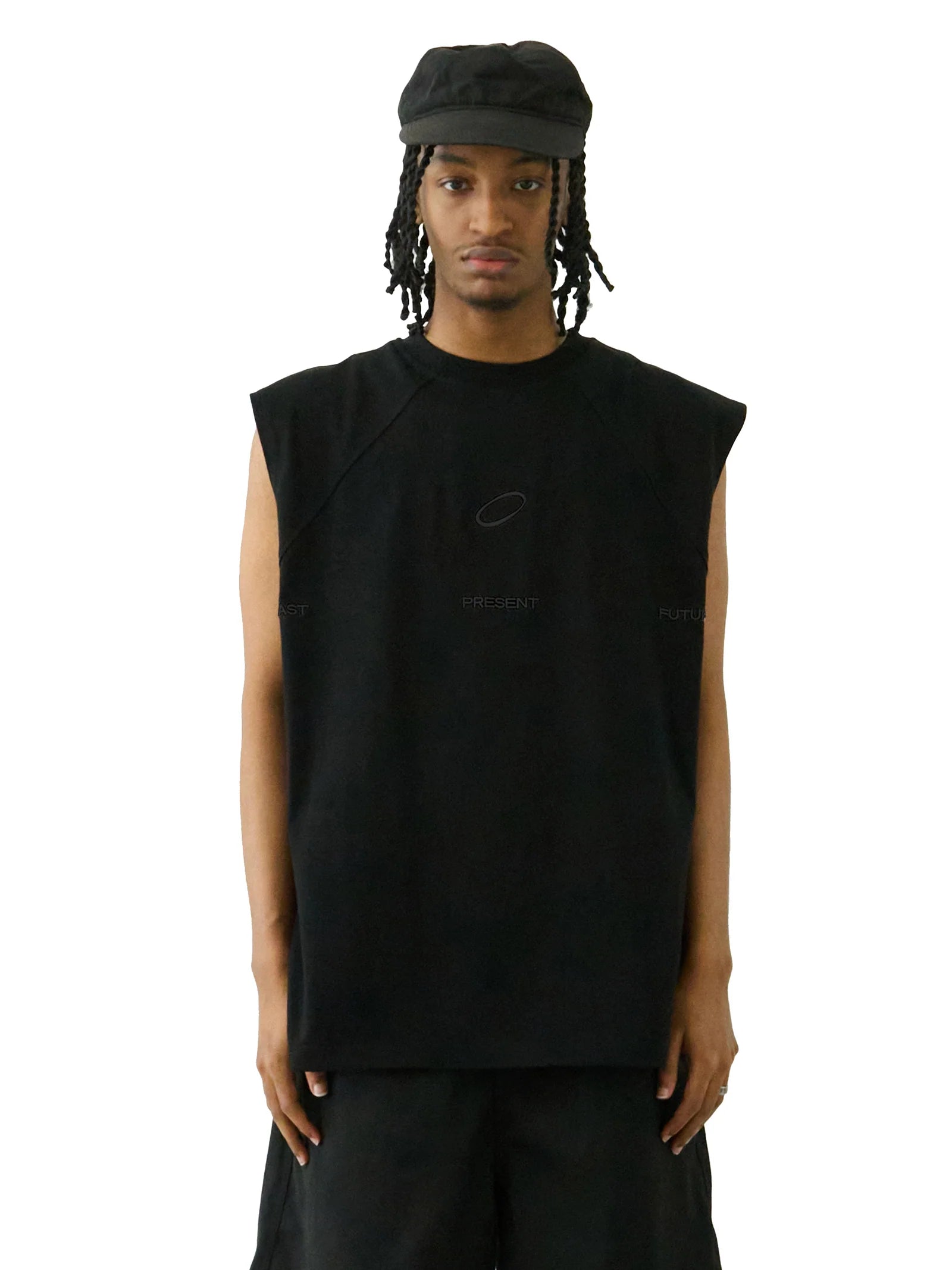 FUTUREKIND LOGO RAGLAN TANK TOP  (BLACK EMBROIDERY)