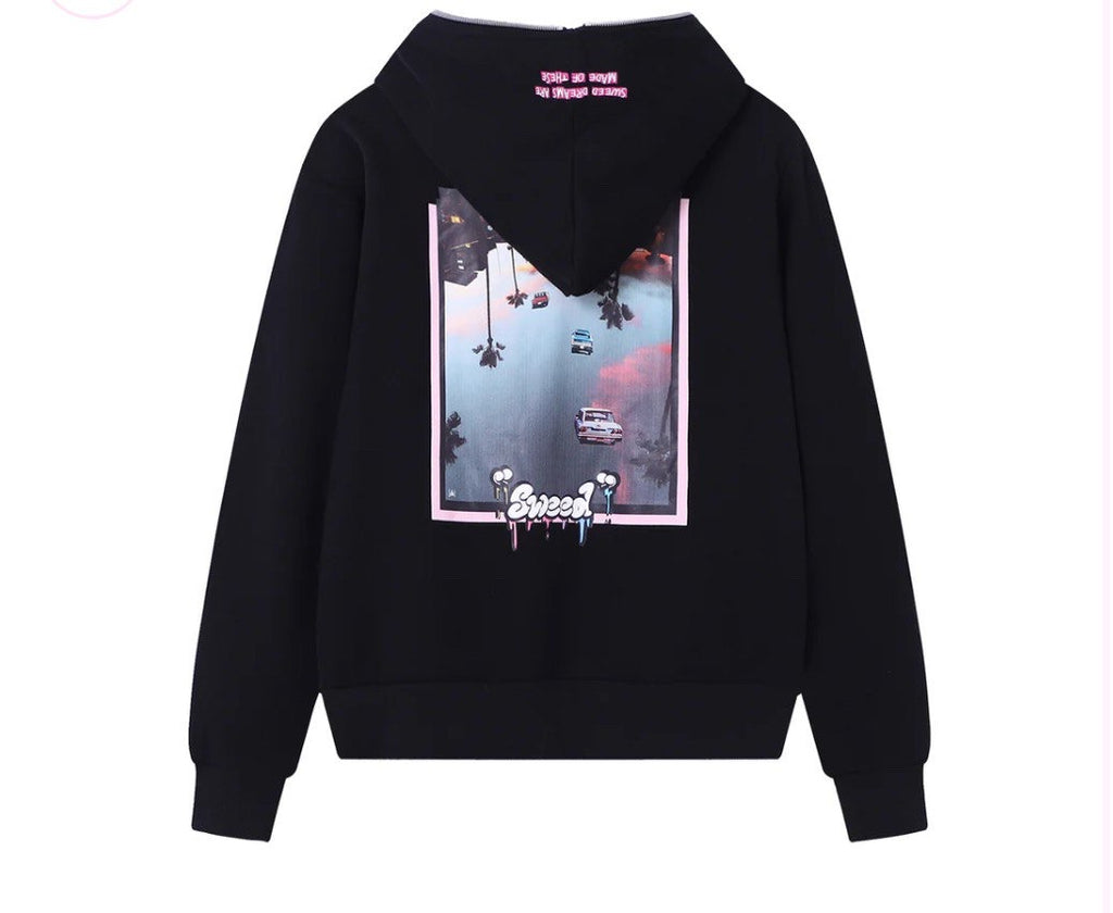 SWEED IRIEWATA x SWEED ZIP UP HOODIE BLACK