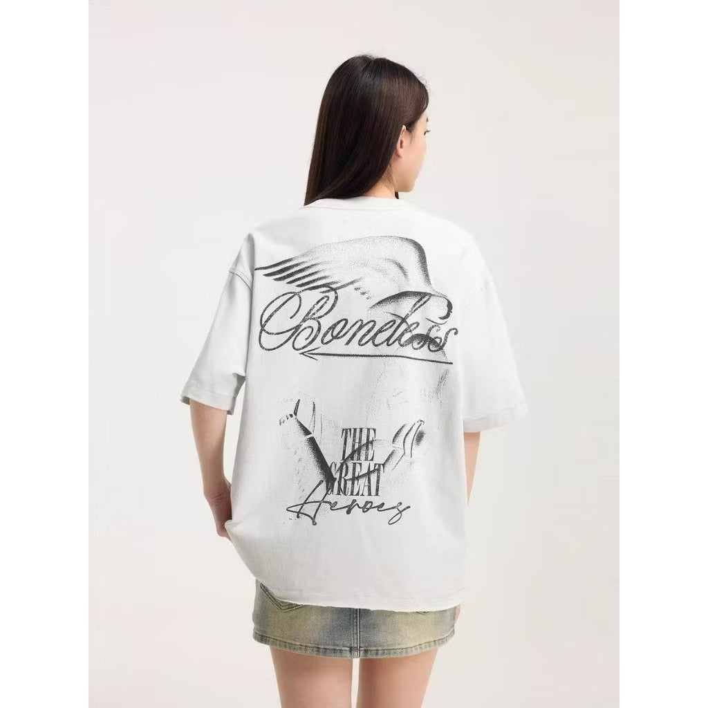 BONELESS HEROES EAGLE TEE WHITE