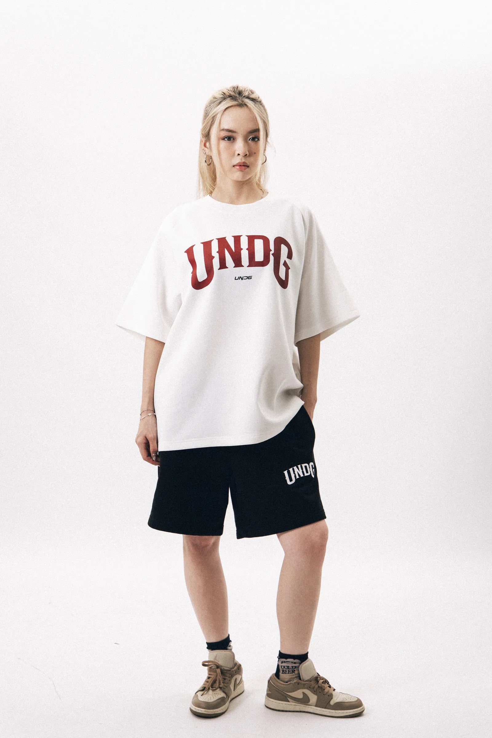 UNDG ICON RAGLAN TEE (WHITE/MAROON)