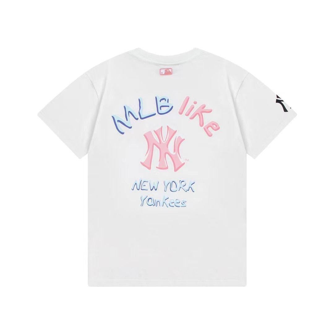 MLB BLUE PINK LIKE TEE WHITE