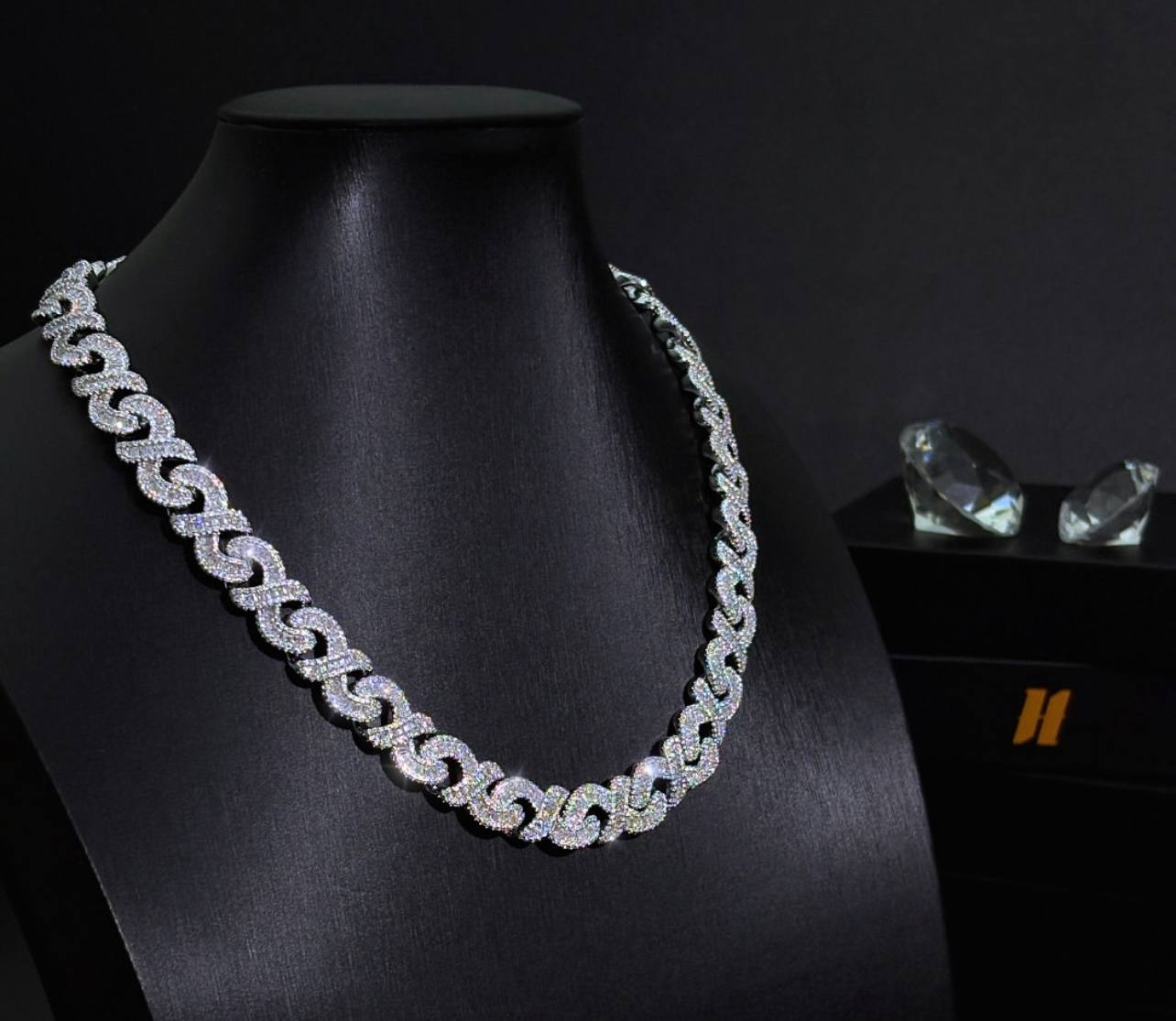 Iced Infinity Baguette Chain 12mm