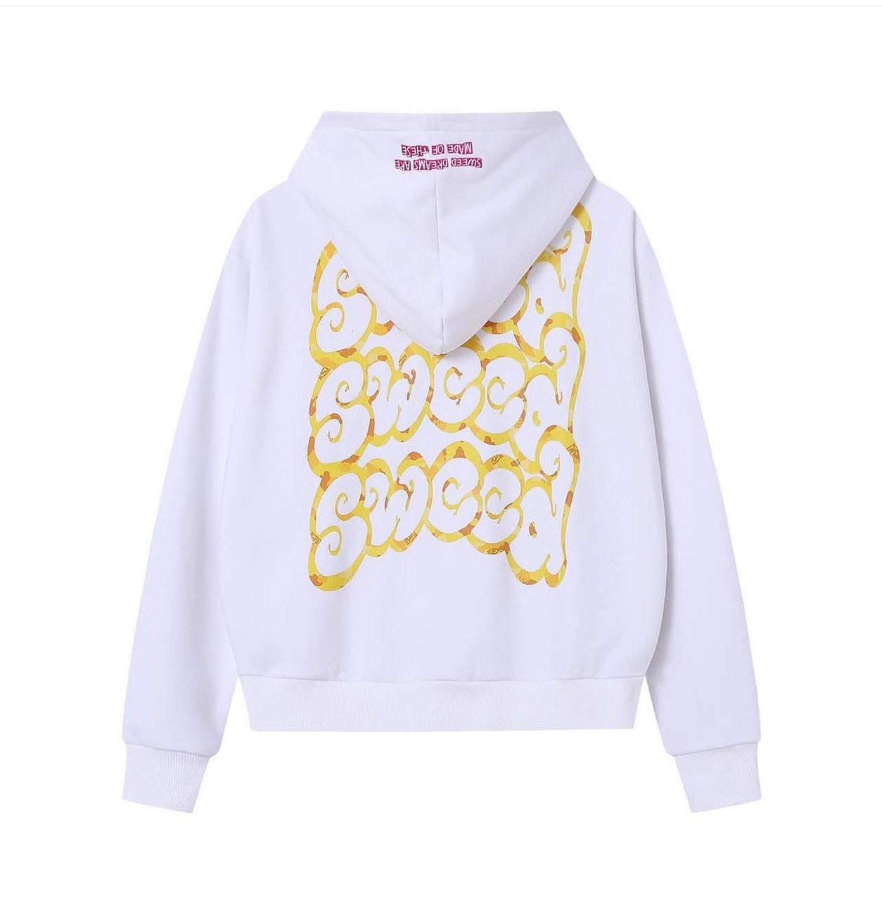 SWEED YELLOW ORGANIC HOODIE WHITE