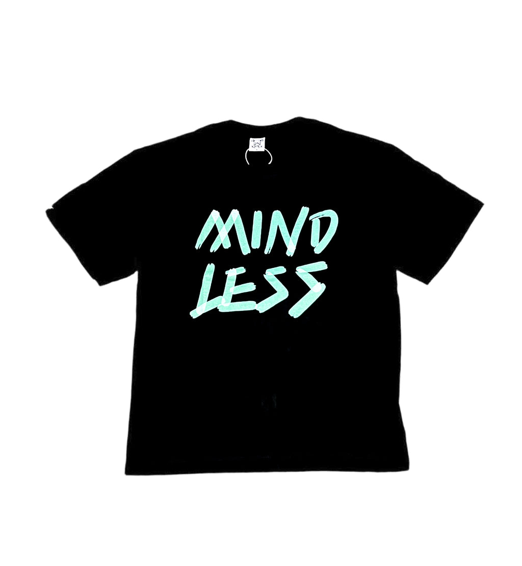 MINDLESS GREEN TAPE LOGO TEE BLACK