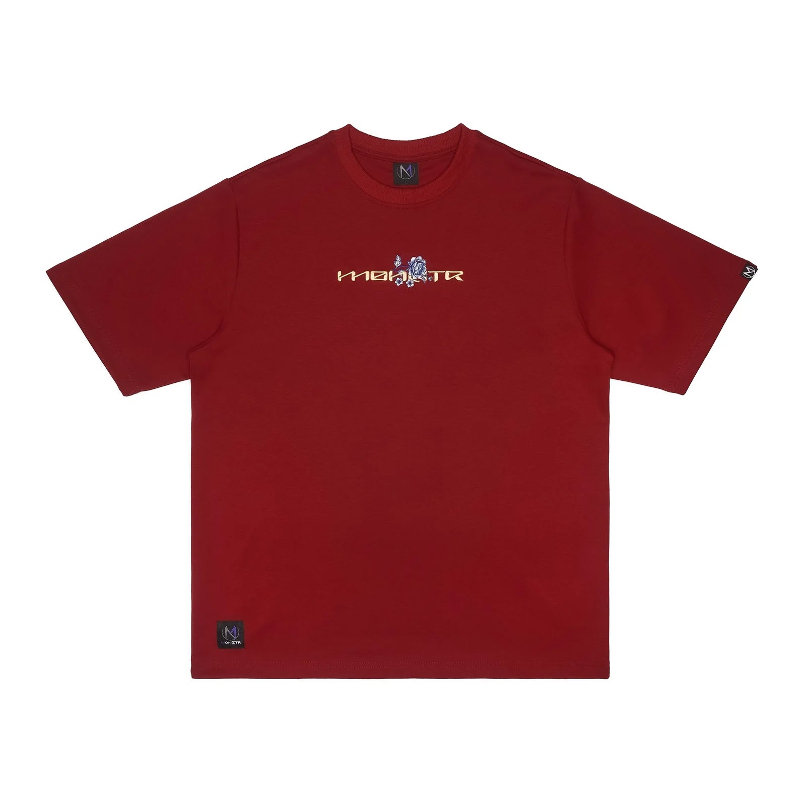 MONZTR FLORAL STALLION TEE BURGUNDY