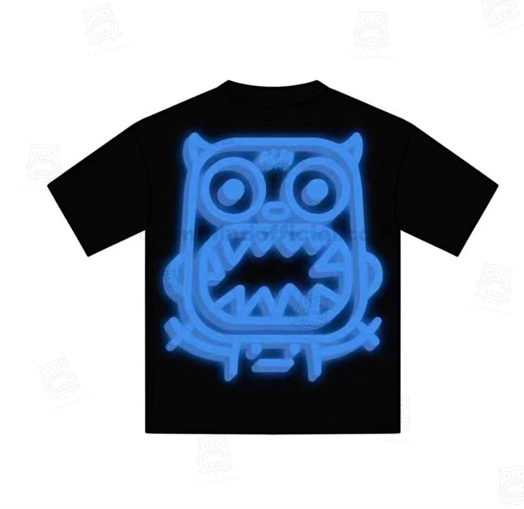 Calmmind Neon Blue Monster T-shirt Black