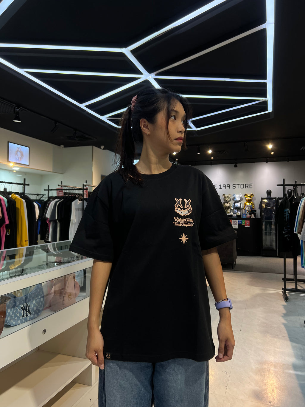 RICKYISCLOWN DAIRY COW FUR CLOWN TEE BLACK