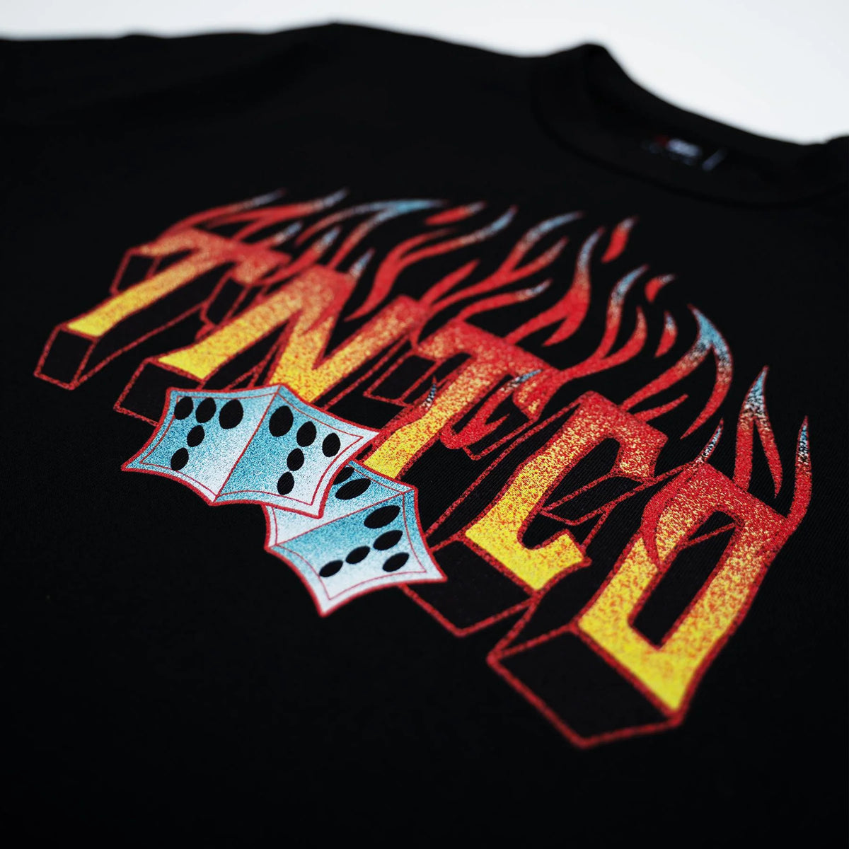 TNTCO FLAMING DICE TEE BLACK