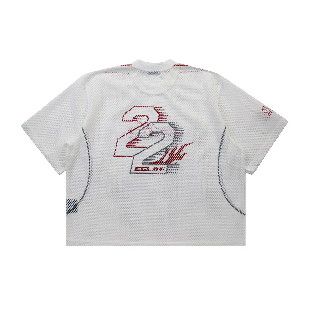 EGLAF MV MESH BOXY TEE WHITE