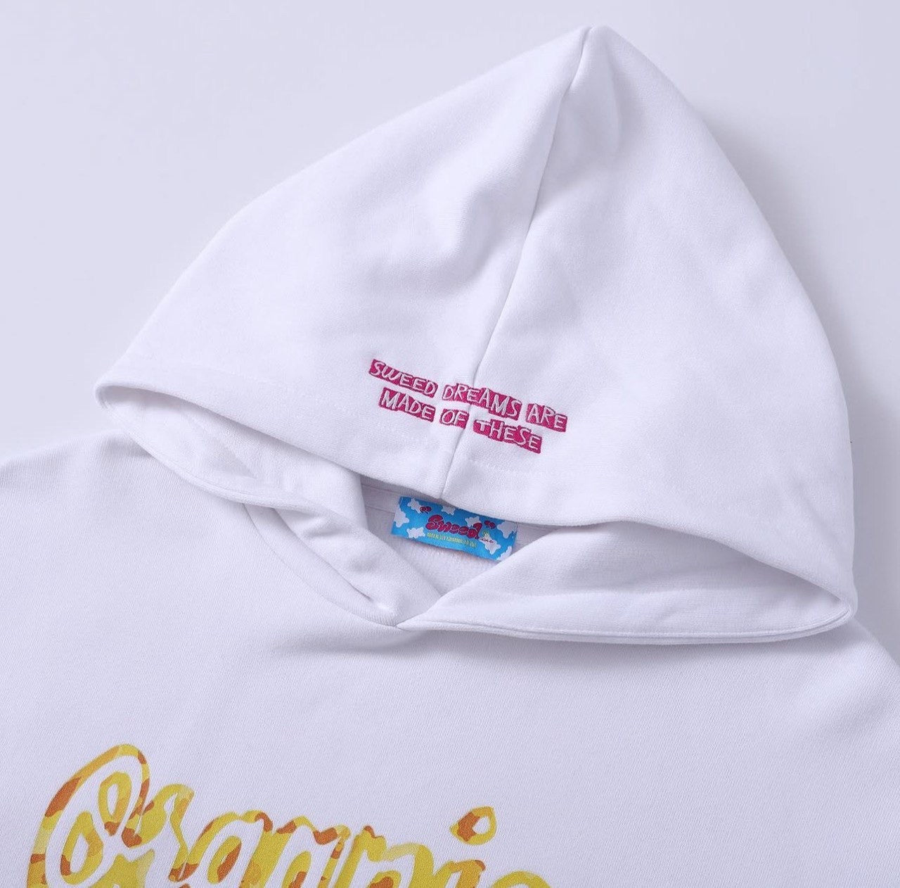 SWEED YELLOW ORGANIC HOODIE WHITE