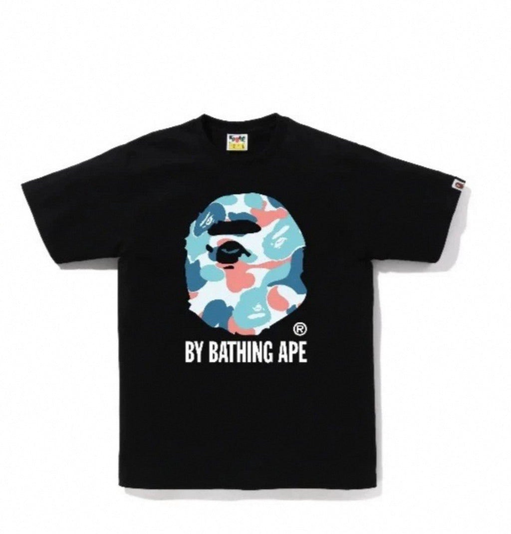 BAPE Color Camo Big Ape Head Tee in Black/Pink