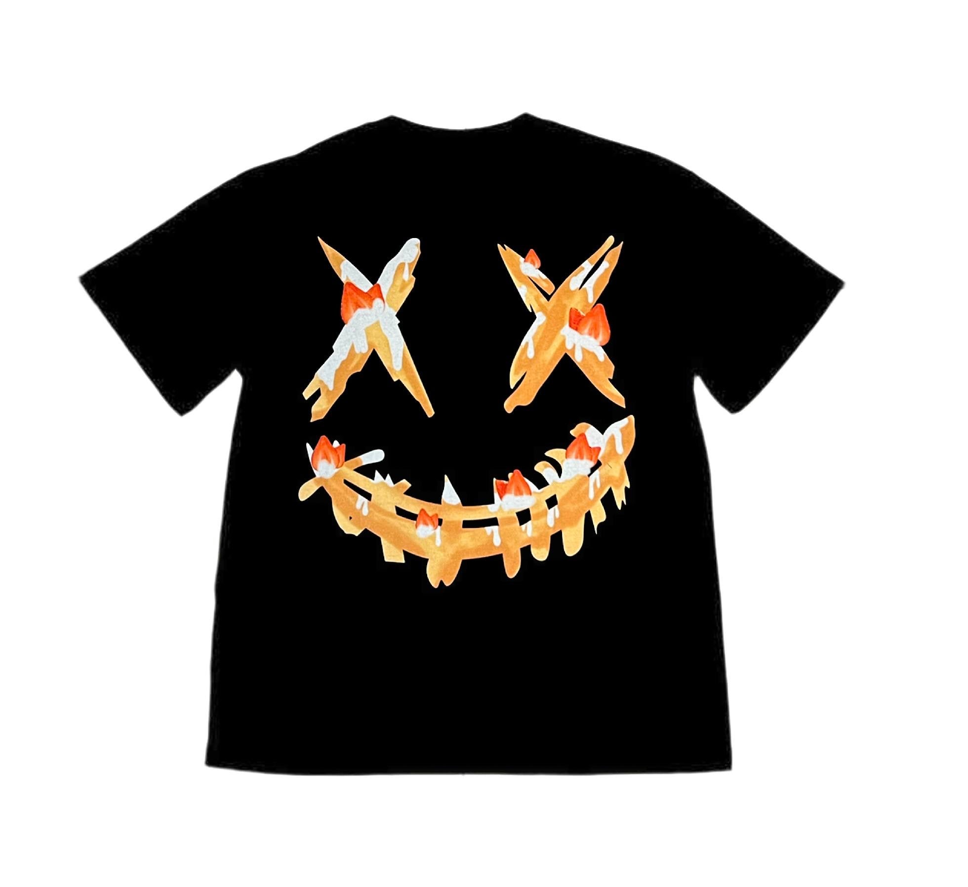PARODY SMILEY FACE DESIGN 017 BLACK T SHIRT