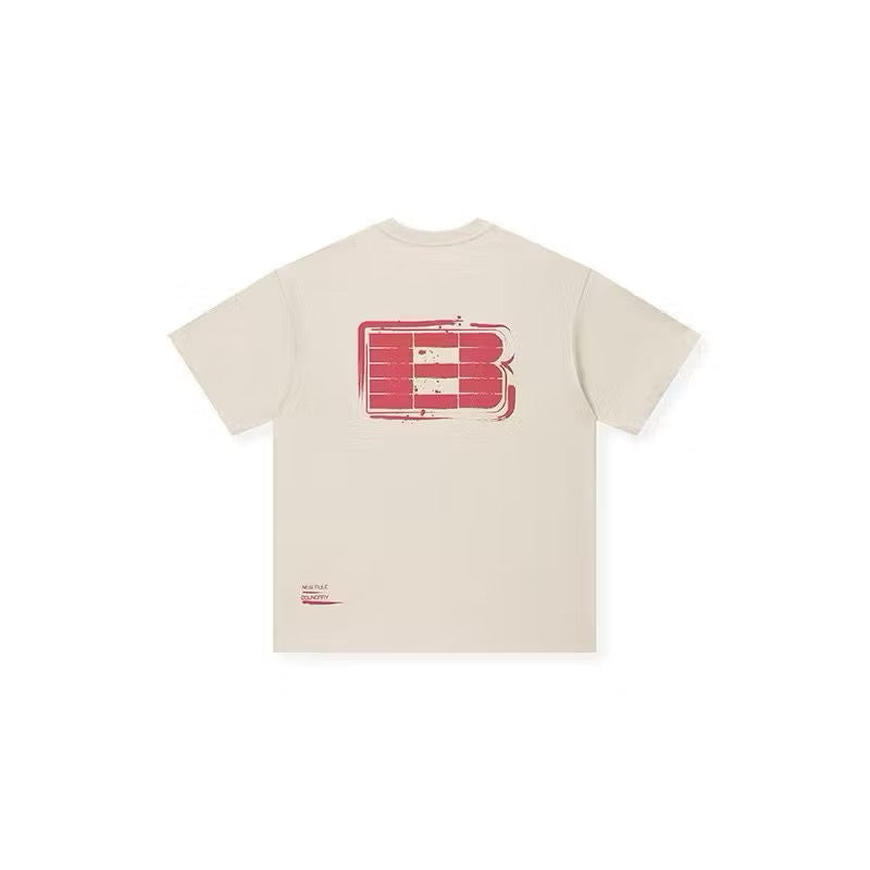 BONELESS SPRAYED RED LOGO CREAM TEE