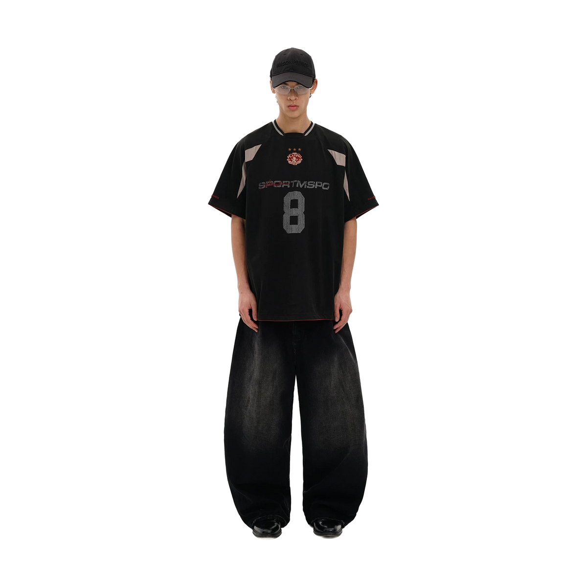 MASONPRINCE Deconstructed Patchwork Number 8 Jersey Black (SS26)