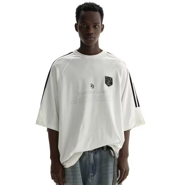 MASONPRINCE BLACK STRIPES 23 WHITE TEE