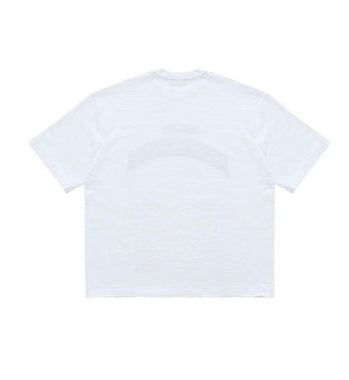 MASONPRINCE COLOUR CONTRAST DISTRESSED PATCHWORK EMBROIDERY TEE WHITE