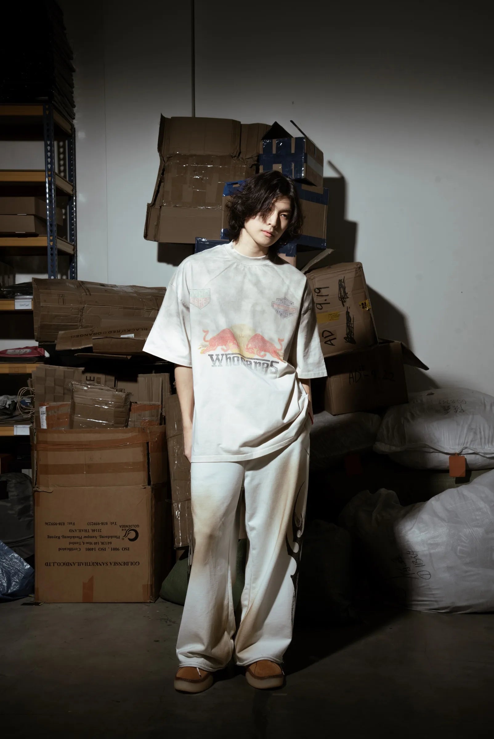 WHOCARES WASHED TURBO MODE TEE WHITE