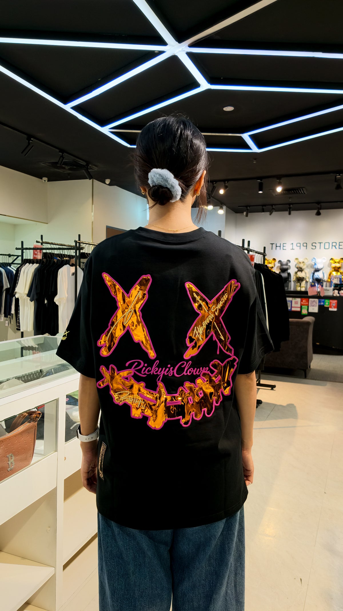RICKYISCLOWN ALL STAR SUNSET PINK CHROME TEE BLACK