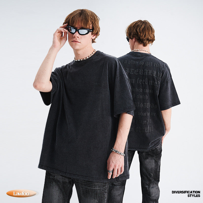 LAWFOO BLACK PUFFED 25 SEASON VINTAGE T SHIRT (PRE-ORDER)