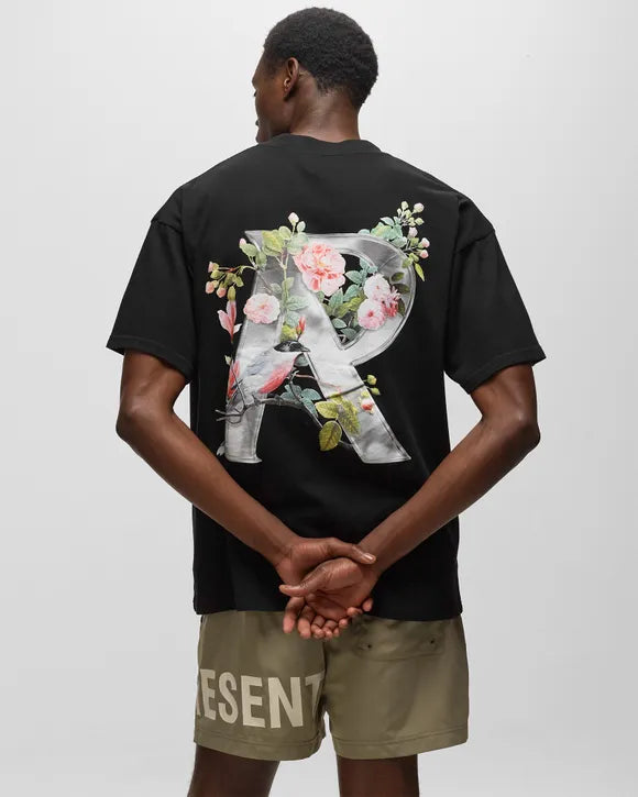REPRESENT BLACK FLORAL R TEE
