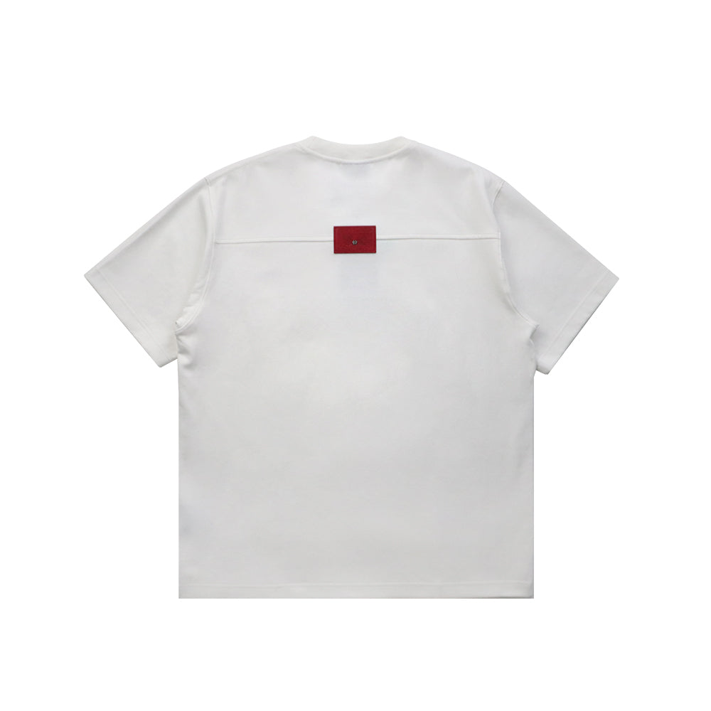 EGLAF CHEST EMBROIDERY TEE WHITE