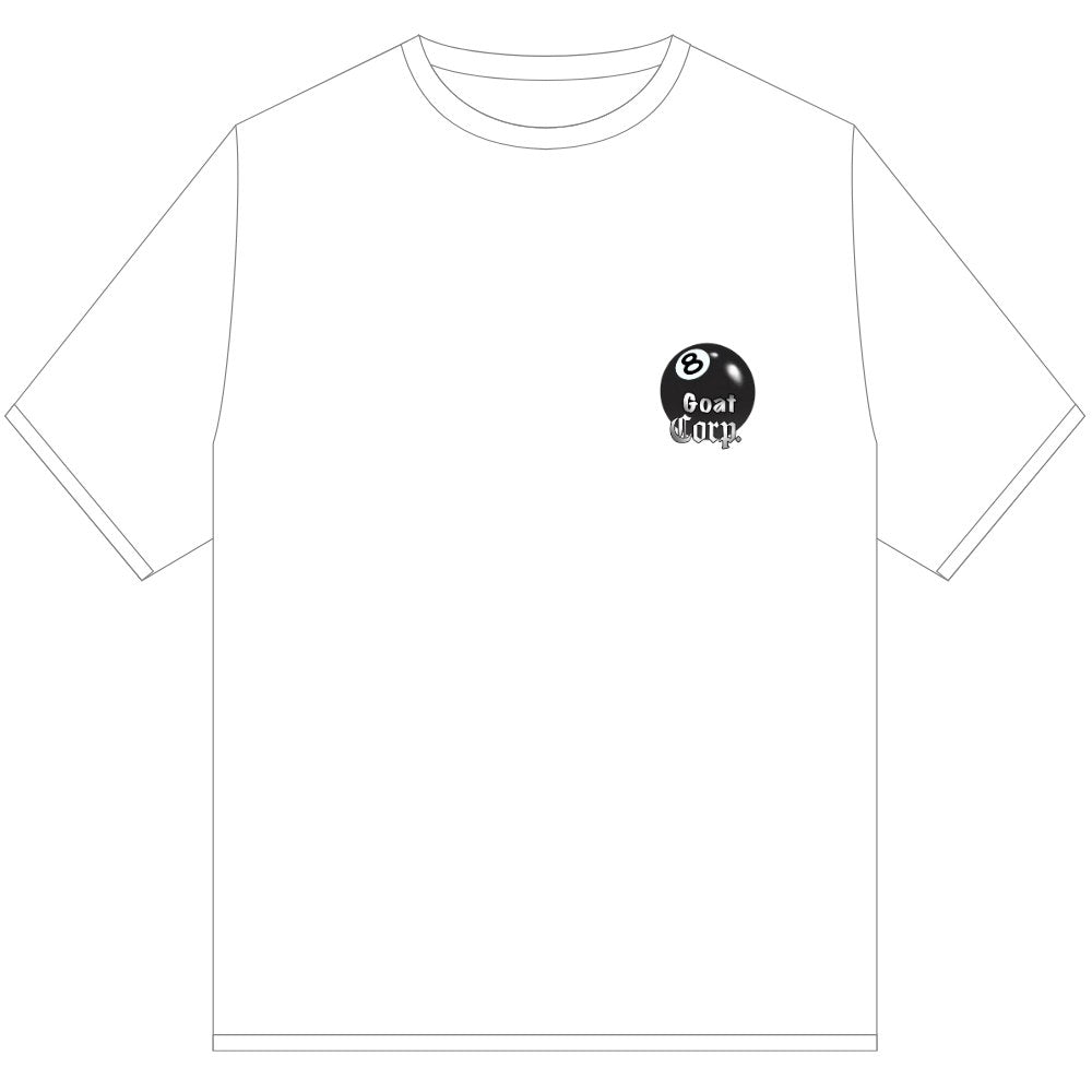 GOAT CORP 8 BALL T SHIRT WHITE